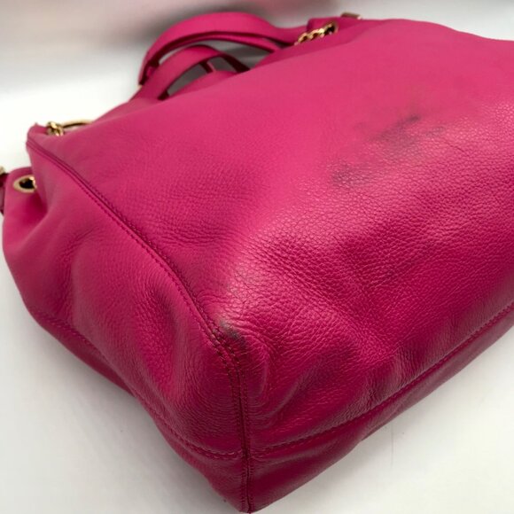 Michael Kors Pink Pebbled Leather Jet Set Chain Link Shoulder Bag - Picture 9 of 10